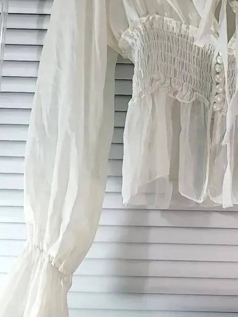 White Front Tie Top - Picture 3 of 3